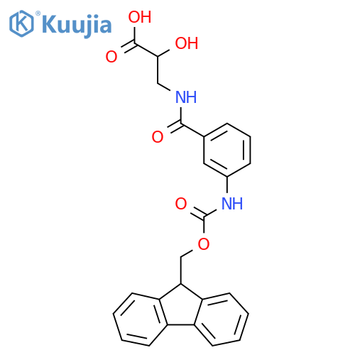3-{3-({(9H-fluoren-9-yl)methoxycarbonyl}amino)phenylformamido}-2-hydroxypropanoic acid structure