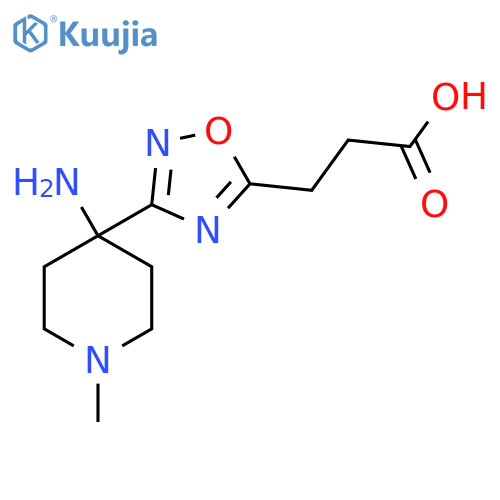 3-3-(4-amino-1-methylpiperidin-4-yl)-1,2,4-oxadiazol-5-ylpropanoic acid structure