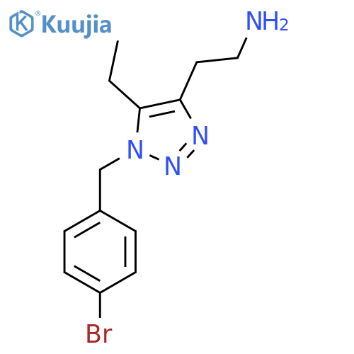 2-{1-(4-bromophenyl)methyl-5-ethyl-1H-1,2,3-triazol-4-yl}ethan-1-amine structure