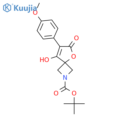 tert-butyl 8-hydroxy-7-(4-methoxyphenyl)-6-oxo-5-oxa-2-azaspiro3.4oct-7-ene-2-carboxylate structure