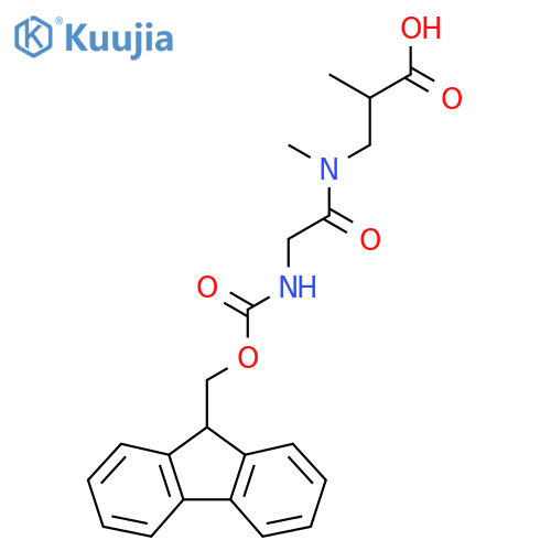 3-2-({(9H-fluoren-9-yl)methoxycarbonyl}amino)-N-methylacetamido-2-methylpropanoic acid structure