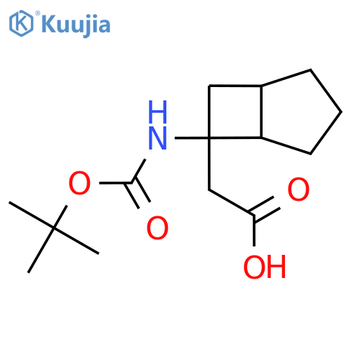 2-(6-{(tert-butoxy)carbonylamino}bicyclo3.2.0heptan-6-yl)acetic acid structure