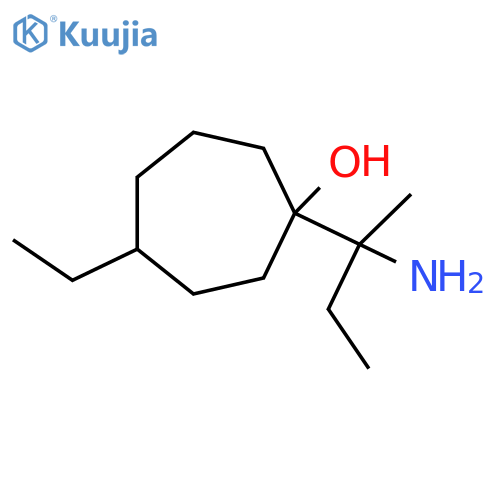 1-(2-aminobutan-2-yl)-4-ethylcycloheptan-1-ol structure