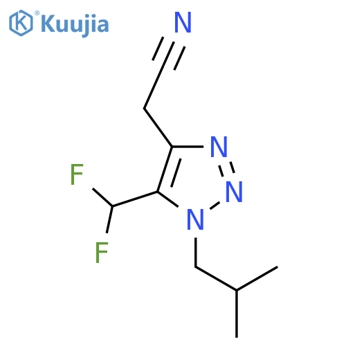2-5-(difluoromethyl)-1-(2-methylpropyl)-1H-1,2,3-triazol-4-ylacetonitrile structure