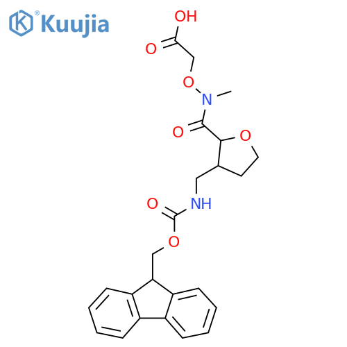 2-(1-{3-({(9H-fluoren-9-yl)methoxycarbonyl}amino)methyloxolan-2-yl}-N-methylformamido)oxyacetic acid structure