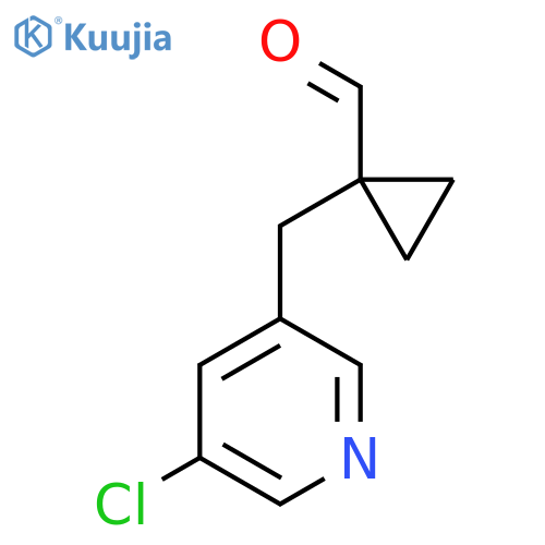 1-(5-chloropyridin-3-yl)methylcyclopropane-1-carbaldehyde structure