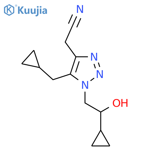 2-1-(2-cyclopropyl-2-hydroxyethyl)-5-(cyclopropylmethyl)-1H-1,2,3-triazol-4-ylacetonitrile structure