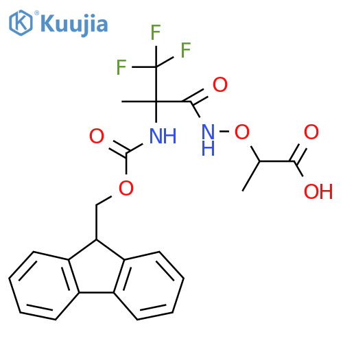 2-{2-({(9H-fluoren-9-yl)methoxycarbonyl}amino)-3,3,3-trifluoro-2-methylpropanamidooxy}propanoic acid structure