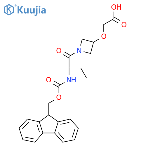 2-({1-2-({(9H-fluoren-9-yl)methoxycarbonyl}amino)-2-methylbutanoylazetidin-3-yl}oxy)acetic acid structure