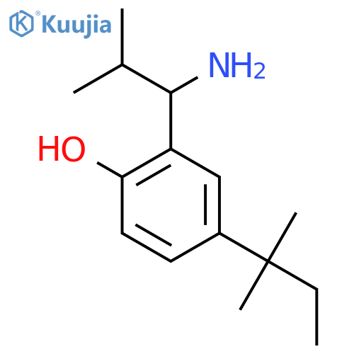 2-(1-amino-2-methylpropyl)-4-(2-methylbutan-2-yl)phenol structure