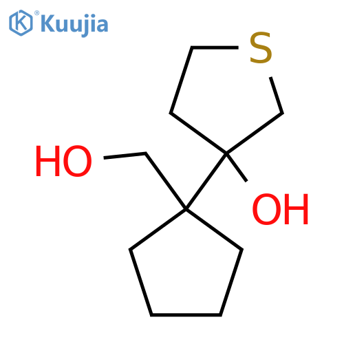 3-1-(hydroxymethyl)cyclopentylthiolan-3-ol structure