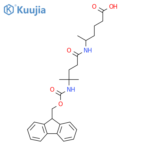 5-4-({(9H-fluoren-9-yl)methoxycarbonyl}amino)-4-methylpentanamidohexanoic acid structure