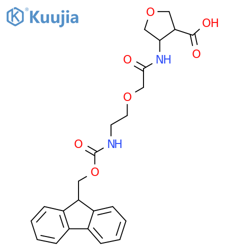 4-{2-2-({(9H-fluoren-9-yl)methoxycarbonyl}amino)ethoxyacetamido}oxolane-3-carboxylic acid structure