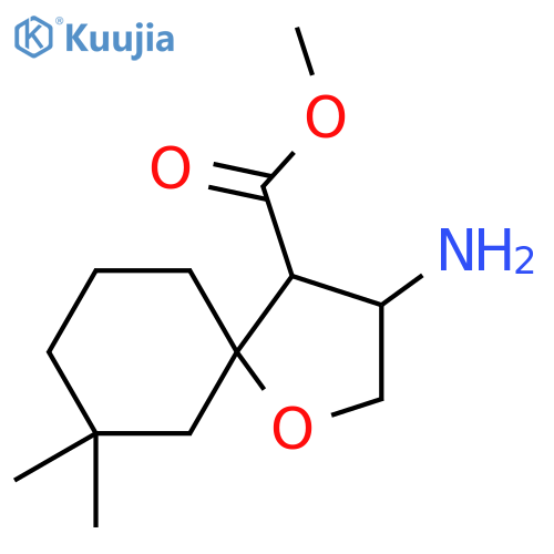 methyl 3-amino-7,7-dimethyl-1-oxaspiro4.5decane-4-carboxylate structure