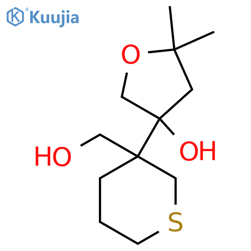 3-3-(hydroxymethyl)thian-3-yl-5,5-dimethyloxolan-3-ol structure