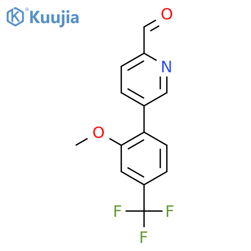 5-2-methoxy-4-(trifluoromethyl)phenylpyridine-2-carbaldehyde structure