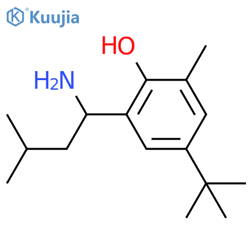 2-(1-amino-3-methylbutyl)-4-tert-butyl-6-methylphenol structure
