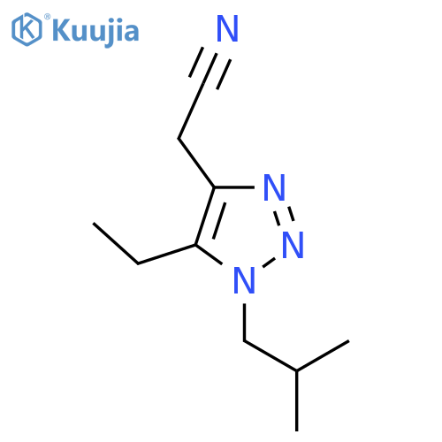 2-5-ethyl-1-(2-methylpropyl)-1H-1,2,3-triazol-4-ylacetonitrile structure
