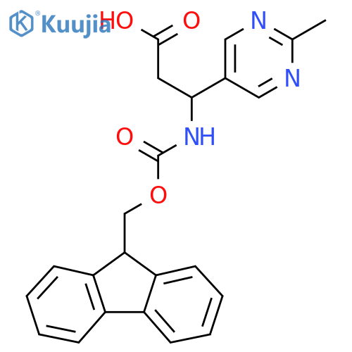 3-({(9H-fluoren-9-yl)methoxycarbonyl}amino)-3-(2-methylpyrimidin-5-yl)propanoic acid structure