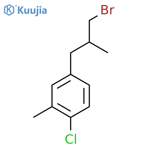 4-(3-bromo-2-methylpropyl)-1-chloro-2-methylbenzene structure