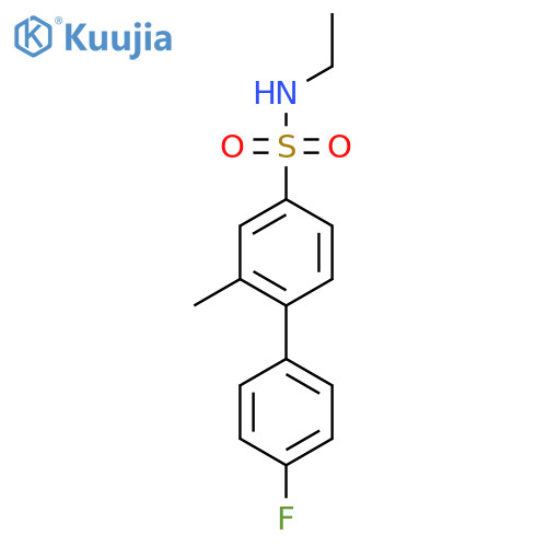 N-ethyl-4-(4-fluorophenyl)-3-methylbenzene-1-sulfonamide structure
