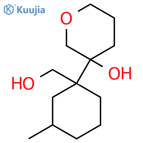 3-1-(hydroxymethyl)-3-methylcyclohexyloxan-3-ol structure