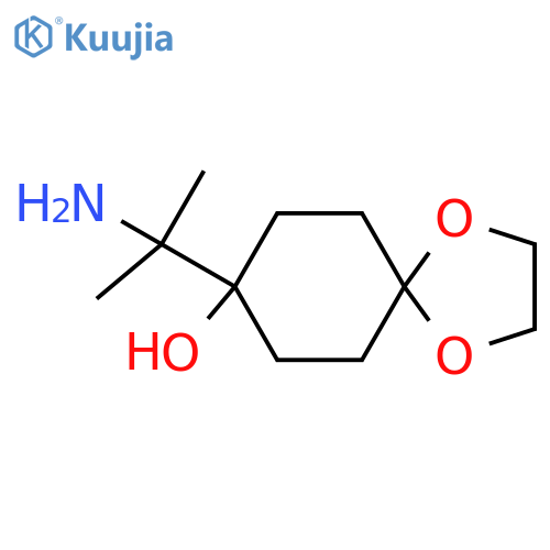 8-(2-aminopropan-2-yl)-1,4-dioxaspiro4.5decan-8-ol structure