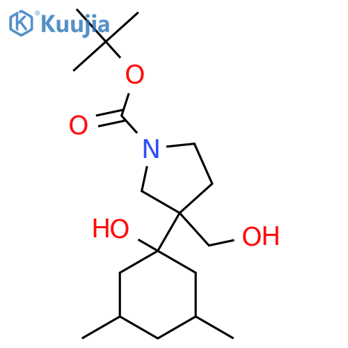 tert-butyl 3-(1-hydroxy-3,5-dimethylcyclohexyl)-3-(hydroxymethyl)pyrrolidine-1-carboxylate structure