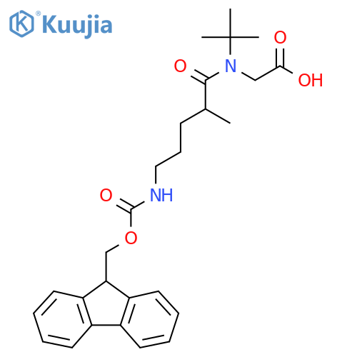 2-N-tert-butyl-5-({(9H-fluoren-9-yl)methoxycarbonyl}amino)-2-methylpentanamidoacetic acid structure