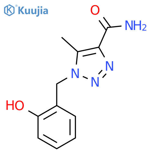 1-(2-hydroxyphenyl)methyl-5-methyl-1H-1,2,3-triazole-4-carboxamide structure