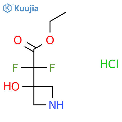 Ethyl 2,2-difluoro-2-(3-hydroxyazetidin-3-yl)acetate hydrochloride structure