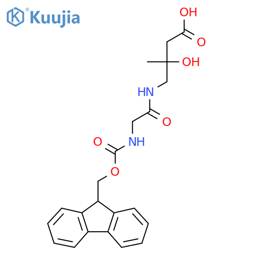 4-2-({(9H-fluoren-9-yl)methoxycarbonyl}amino)acetamido-3-hydroxy-3-methylbutanoic acid structure