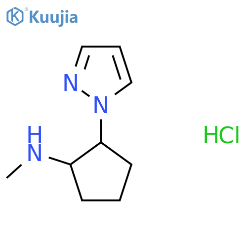 N-methyl-2-(1H-pyrazol-1-yl)cyclopentan-1-amine hydrochloride structure