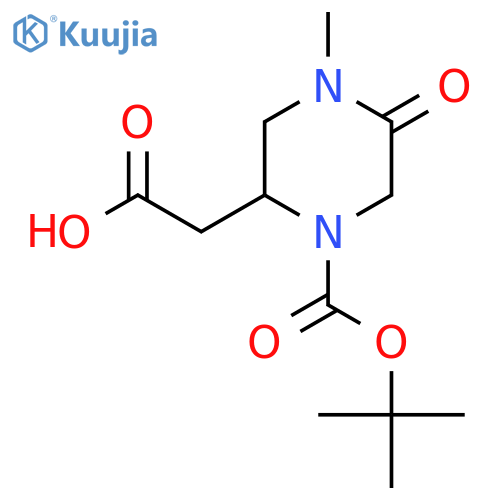 2-{1-(tert-butoxy)carbonyl-4-methyl-5-oxopiperazin-2-yl}acetic acid structure