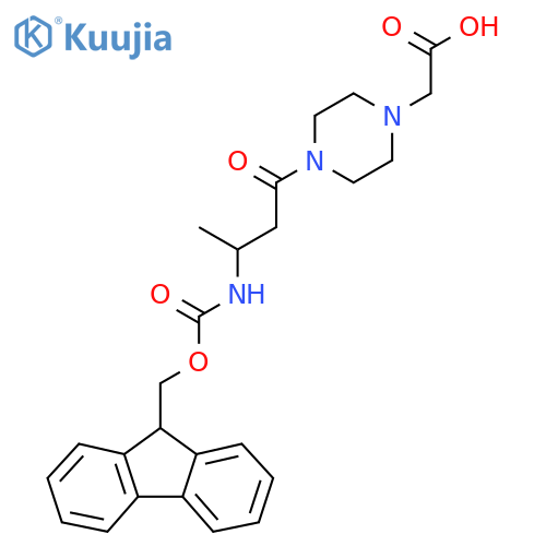 2-{4-3-({(9H-fluoren-9-yl)methoxycarbonyl}amino)butanoylpiperazin-1-yl}acetic acid structure