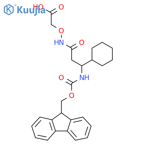 2-{3-cyclohexyl-3-({(9H-fluoren-9-yl)methoxycarbonyl}amino)propanamidooxy}acetic acid structure
