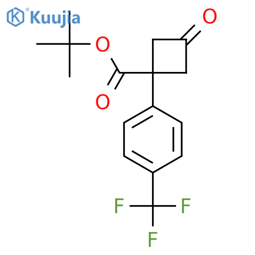 tert-butyl 3-oxo-1-4-(trifluoromethyl)phenylcyclobutane-1-carboxylate structure