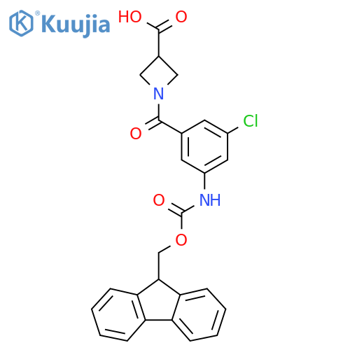 1-3-chloro-5-({(9H-fluoren-9-yl)methoxycarbonyl}amino)benzoylazetidine-3-carboxylic acid structure