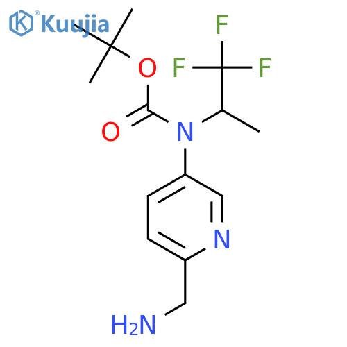 tert-butyl N-6-(aminomethyl)pyridin-3-yl-N-(1,1,1-trifluoropropan-2-yl)carbamate structure