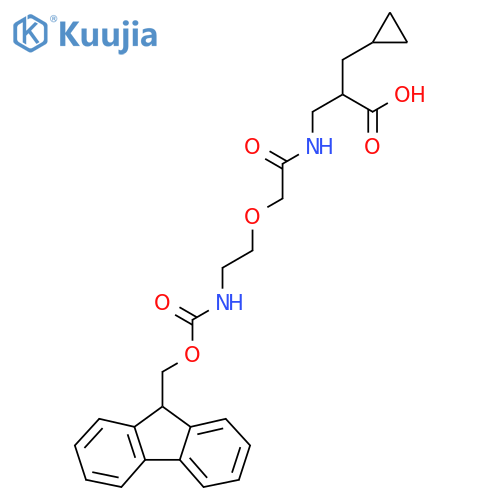 2-(cyclopropylmethyl)-3-{2-2-({(9H-fluoren-9-yl)methoxycarbonyl}amino)ethoxyacetamido}propanoic acid structure