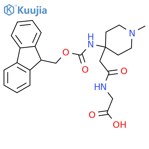 2-{2-4-({(9H-fluoren-9-yl)methoxycarbonyl}amino)-1-methylpiperidin-4-ylacetamido}acetic acid structure
