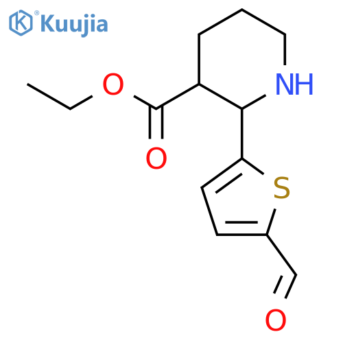 ethyl 2-(5-formylthiophen-2-yl)piperidine-3-carboxylate structure