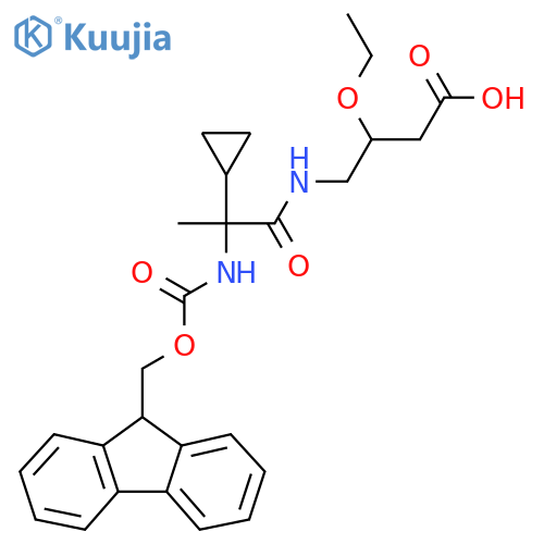4-2-cyclopropyl-2-({(9H-fluoren-9-yl)methoxycarbonyl}amino)propanamido-3-ethoxybutanoic acid structure