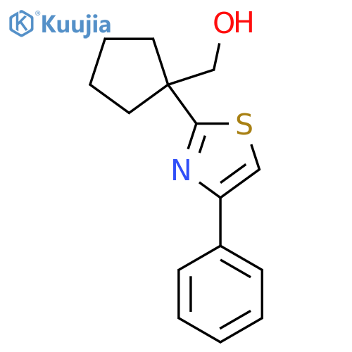 1-(4-phenyl-1,3-thiazol-2-yl)cyclopentylmethanol structure