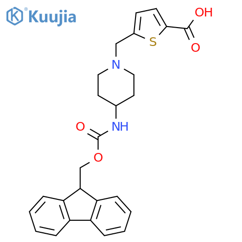 2-Thiophenecarboxylic acid, 5-[[4-[[(9H-fluoren-9-ylmethoxy)carbonyl]amino]-1-piperidinyl]methyl]- structure