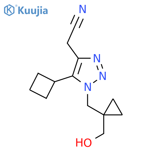 2-(5-cyclobutyl-1-{1-(hydroxymethyl)cyclopropylmethyl}-1H-1,2,3-triazol-4-yl)acetonitrile structure