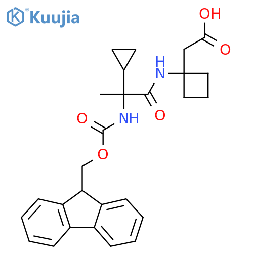 2-{1-2-cyclopropyl-2-({(9H-fluoren-9-yl)methoxycarbonyl}amino)propanamidocyclobutyl}acetic acid structure