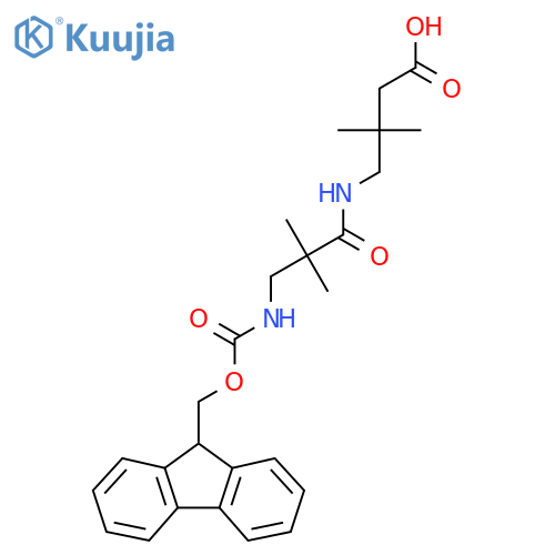 4-3-({(9H-fluoren-9-yl)methoxycarbonyl}amino)-2,2-dimethylpropanamido-3,3-dimethylbutanoic acid structure