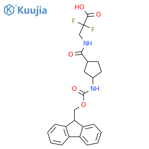 3-{3-({(9H-fluoren-9-yl)methoxycarbonyl}amino)cyclopentylformamido}-2,2-difluoropropanoic acid structure