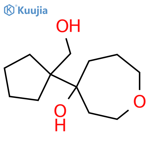 4-1-(hydroxymethyl)cyclopentyloxepan-4-ol structure